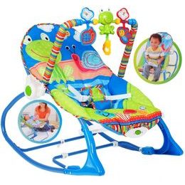 Kojenecké lehátko 3v1 s vibracemi Žabka - modré