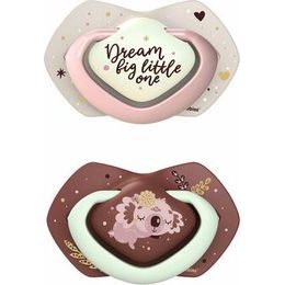 Canpol Babies Canpol Babies 2 ks symetrických silikonových dudlíků, 6-18 m, Sleepy Koala, růžové