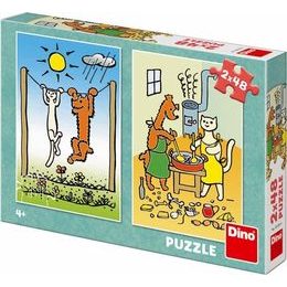 Puzzle Pejsek a Kočička 2x48 dílků