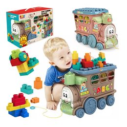 Vlak stavebnice - měkké kostky 2v1