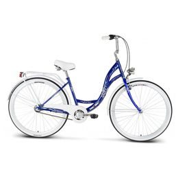Městské Retro kolo Village 28" safírová + pletený košík
