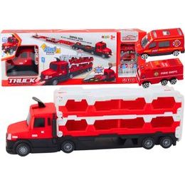 Odtahové vozidlo Závodní dráha 211 cm 2v1 světla, zvuky, značky, autíčka Hasiči