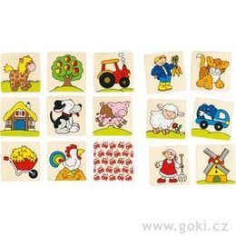 Dřevěné kostky - Moje první zvířátka 15ks
