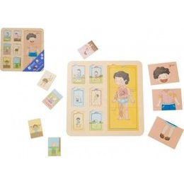 Dřevěné deskové puzzle lidské tělo/sport