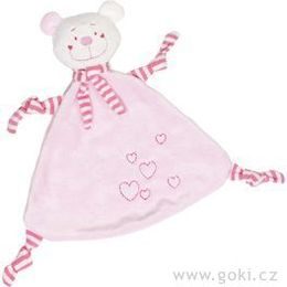Mazlivá hračka usínáček - Růžový medvídek se srdíčkem