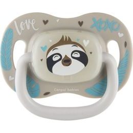 CANPOL babies Dudlík silikonový symetrický EXOTIC ANIMALS 6-18m 1ks lenochod