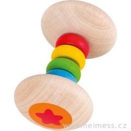 Dřevěná hračka - chrastítko duha