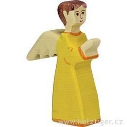 Anděl žlutý (série II) - biblická postava ze dřeva
