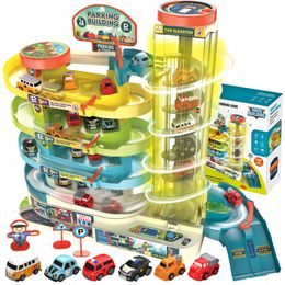 Doris parkovací garáž s výtahem na baterie a 6 autíčky Building Garage