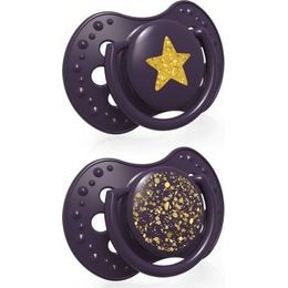 Lovi Silikonové dynamické dudlíky 3-6m, Stardust - fialové