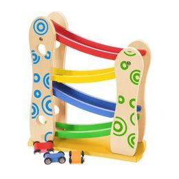 Ecotoys dřevěná skluzavka se 3 autíčky