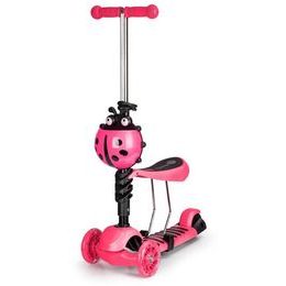 Ecotoys dětská koloběžka Bedrunka růžová se sedátkem a svítícími koly