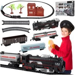 Dětská vláčkodráha na baterie se světlem Rail King 270 cm