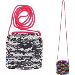 Kabelka s barevnými měnícími flitry - růžová