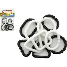 Chrastítko - špendlík černobílý - mix 2 druhy