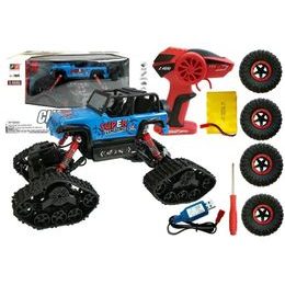 Auto na dálkové ovládání 4x4 s výměnnými koly Super Climber 1:18 modré