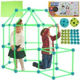 Svítící kreativní stavebnice ze slámek Creative Forts 86 dílků