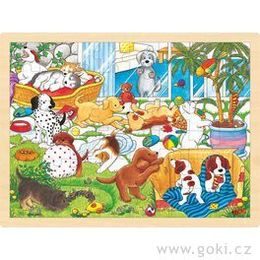Puzzle na desce - Škola pro štěňata, 48 dílů