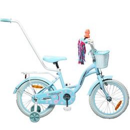 Dětské kolo Mexller Village s vodící tyčí blankytná 16"