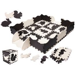 Pěnová XXL puzzle hrací deka Happy Cream