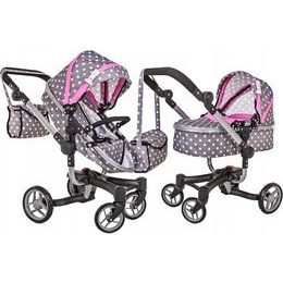 Alice velký kočárek pro panenky Moderno 5294 šedo-růžový