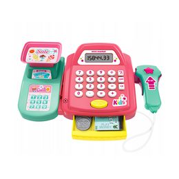 Velký moderní supermarket na kolečkách s doplňky zelený