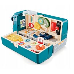 Rozkládací hudební autobus + simulátor jízdy modrý