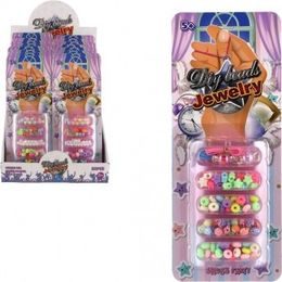 Korálky plastové barevné pastelové se šňůrkou