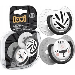 Lovi Dudlíky Lovi 0-3m, Salt & Peper - černá, šedá, bílá