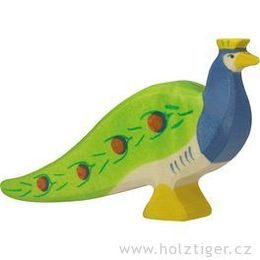 Páv - pták vyřezaný ze dřeva