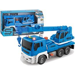 Autojeřáb se světlem a zvukem City Truck 1:16 - modrý