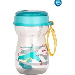 Canpol Babies Canpol babies Sportovní nekapající láhev se slámkou Pejsek - tyrkysová