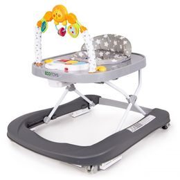 Ecotoys dětské chodítko s hračkami a melodiemi Lvíček šedé