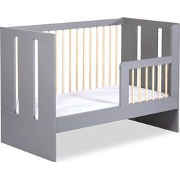 Dětská postýlka se zábranou Klups Pauline grafit+borovice