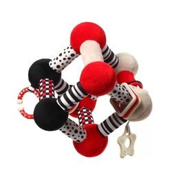 Zvířátko chrastítko na postýlku/kočárek černobílé - mix 3 druhy