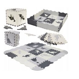 Výuková pěnová podložka Dinosauři 25ks šedá