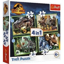 Puzzle 4v1 Hrozní dinosauři/Jurassic World