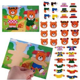 Dřevěná ukládačka s medvídky Bear Dress