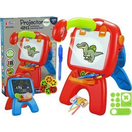 Oboustranná tabule s projektorem a doplňky - červená