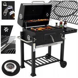 Zahradní gril na dřevěné uhlí s litinovým roštem 57x42 cm