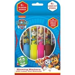 Foukací fixy 6ks Paw Patrol/Tlapková patrola se šablonami