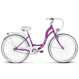 Městské Retro kolo Village 28" fialová + pletený košík