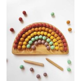 Deska - "duha" - 5 žlábků s barevnými kuličkami