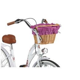 Městské Retro kolo Village 26" bílá + pletený košík