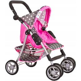 Doris sportovní kočárek pro panenku 9352 šedo-růžový