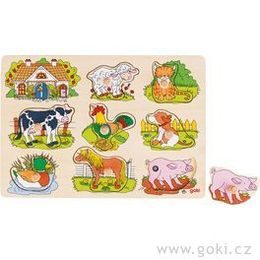 Puzzle s dřevěnými úchytkami Návštěva u doktora, 9 dílů
