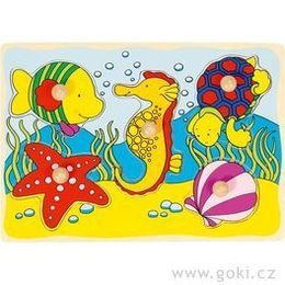 Puzzle s dřevěnými úchytkami - Mořský svět