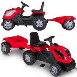 Dětský šlapací traktor s vlečkou Max červený