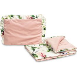 Sada do kočárku Sensillo Velvet s volánky - magnolie růžová