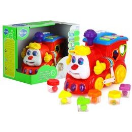 Huile Toys multifunkční lokomotiva se světlem a zvukem Happy Loco